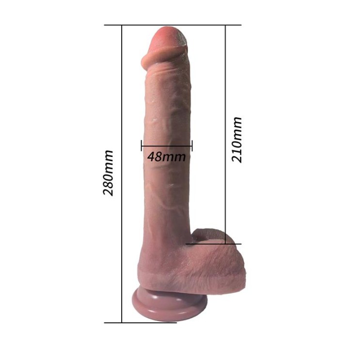 Dildo con vibración, Thrusting y Calor 28 cm